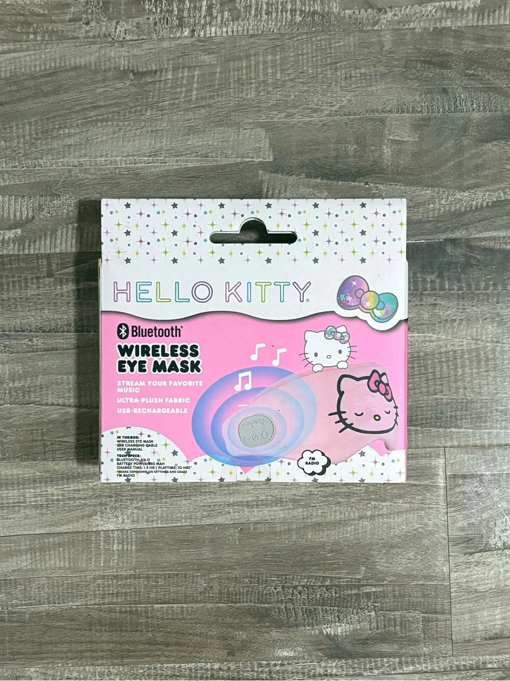 NEW Sanrio Cute Hello Kitty Bluetooth Wireless Sleep Eye Mask Plush Pink